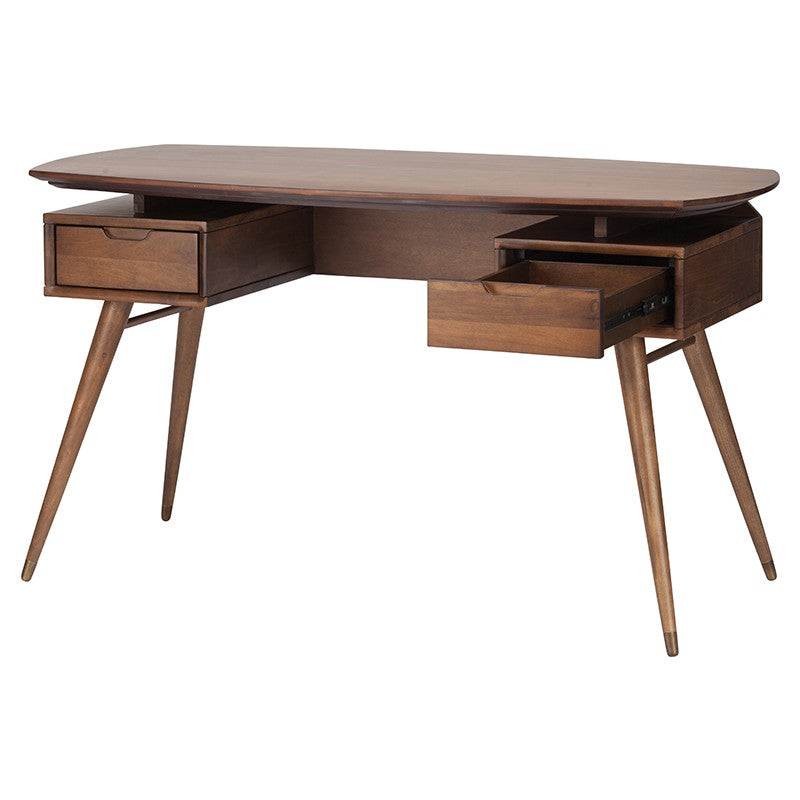 Carel Desk Table Walnut 55.3″ - Be Bold Furniture