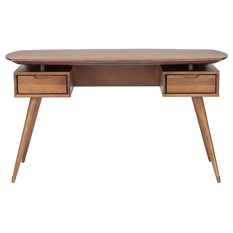 Carel Desk Table Walnut 55.3″ - Be Bold Furniture