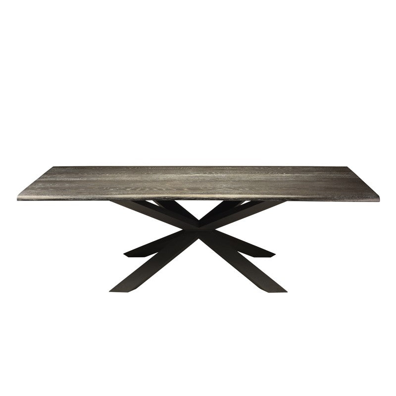 Couture Dining Table Oxidized Grey Oak/Matte Black - Be Bold Furniture