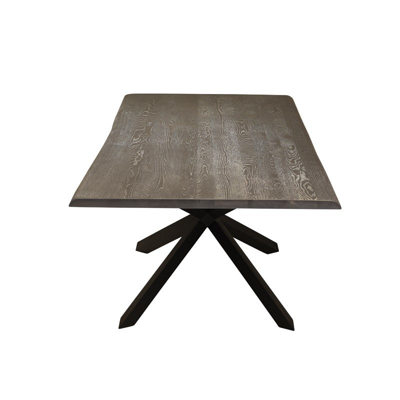 Couture Dining Table Oxidized Grey Oak/Matte Black - Be Bold Furniture