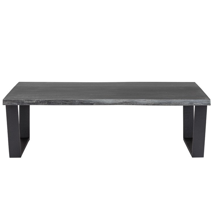 Vega Coffee Table Oxidized Grey Oak/Matte Black 54″ - Be Bold Furniture