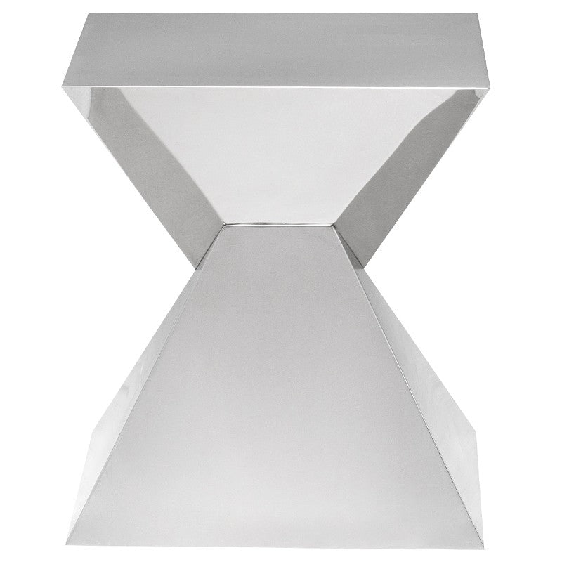 Giza Steel Side Table Brushed Stainless 17.8″ - Be Bold Furniture