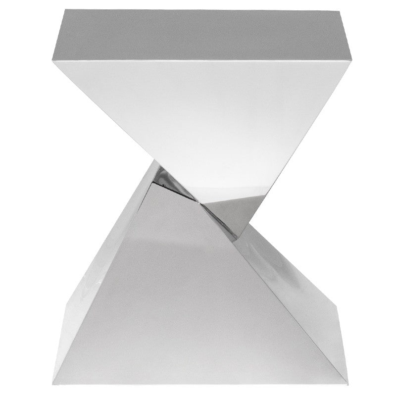 Giza Steel Side Table Brushed Stainless 17.8″ - Be Bold Furniture