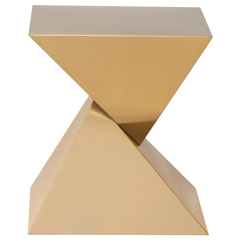 Giza Steel Side Table Brushed Gold 17.8″ - Be Bold Furniture