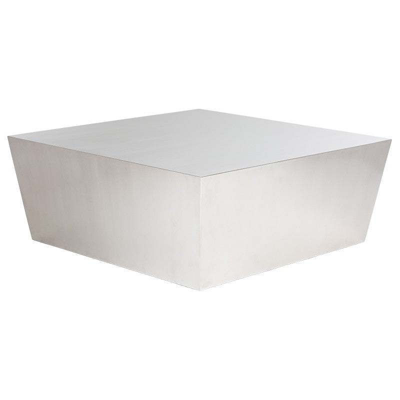 Cube Coffee Table Brushed Stainless 36″ - Be Bold Furniture