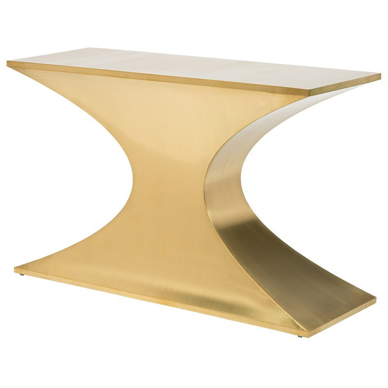 Praetorian Console Table Brushed Gold 47.3″ - Be Bold Furniture