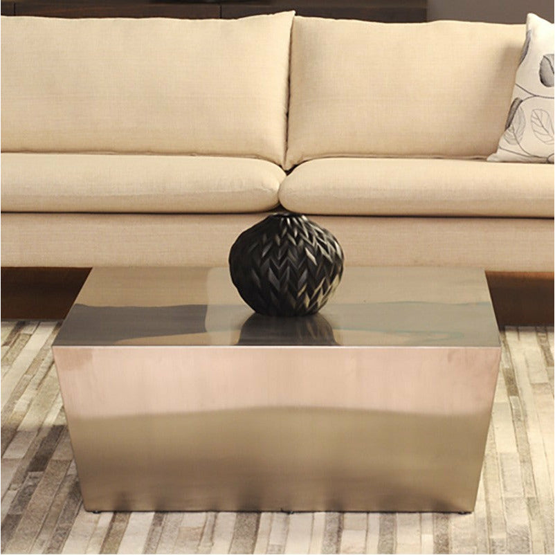 Cube Coffee Table PolishedStainless 36″ - Be Bold Furniture