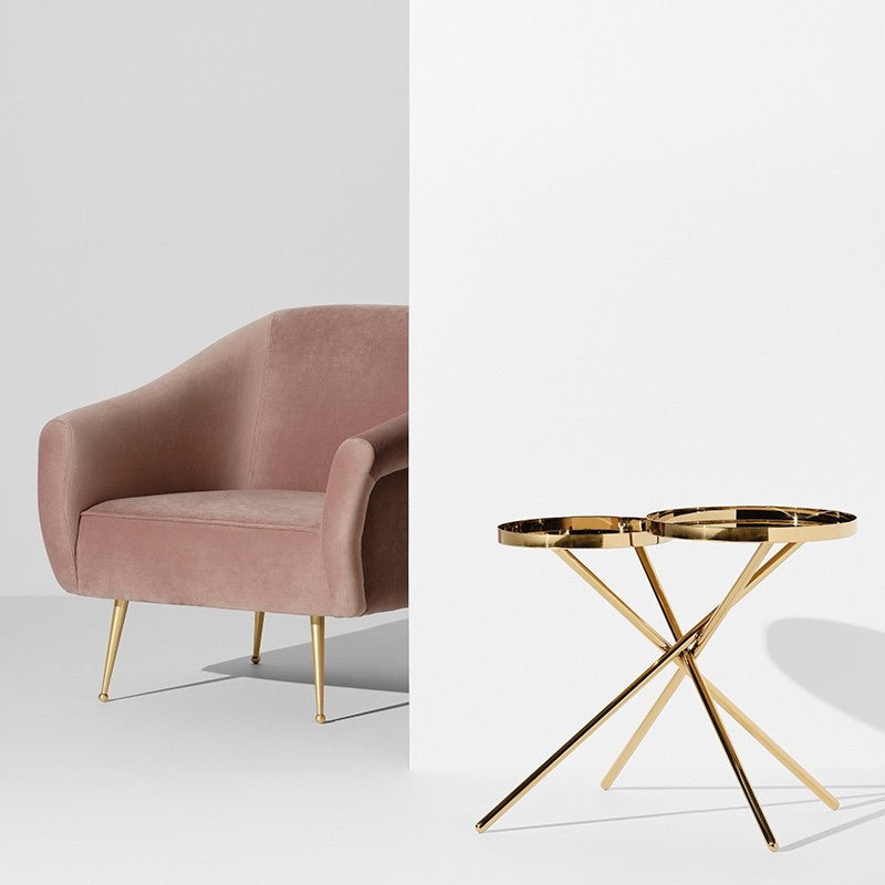 Olivia Side Table Polished Gold 24.8″ - Be Bold Furniture
