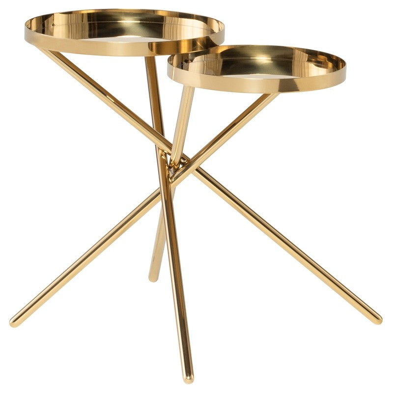 Olivia Side Table Polished Gold 24.8″ - Be Bold Furniture