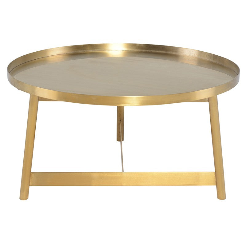 Landon Coffee Table Brushed Gold 31.5″ - Be Bold Furniture