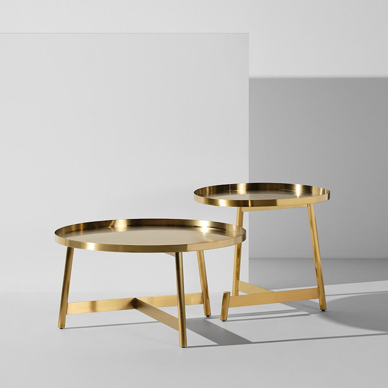 Landon Coffee Table Brushed Gold 31.5″ - Be Bold Furniture