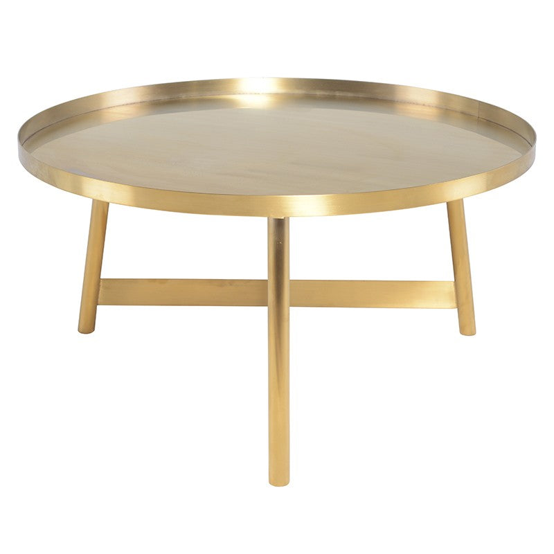 Landon Coffee Table Brushed Gold 31.5″ - Be Bold Furniture