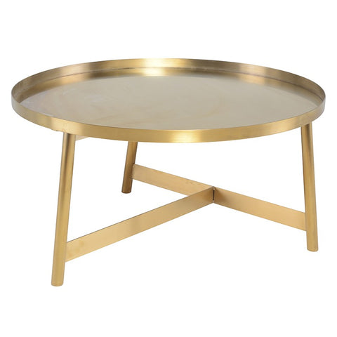Landon Coffee Table Brushed Gold 31.5″ - Be Bold Furniture