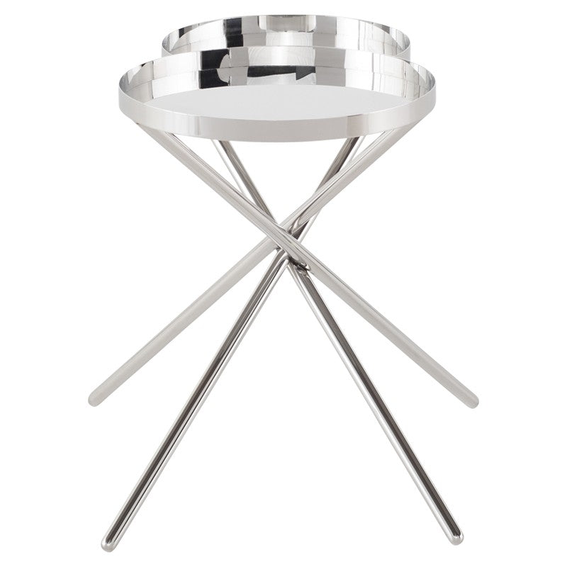 Olivia Side Table Polished Stainless 24.8″ - Be Bold Furniture