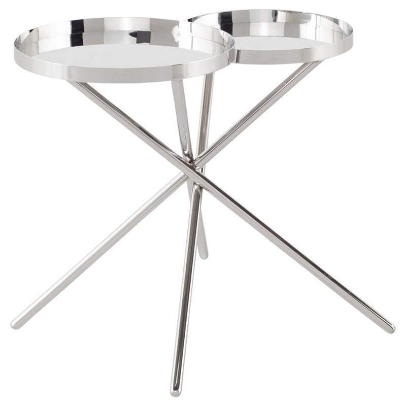 Olivia Side Table Polished Stainless 24.8″ - Be Bold Furniture