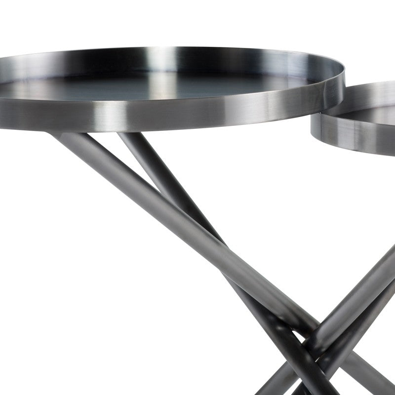 Olivia Side Table Polished Graphite 24.8″ - Be Bold Furniture