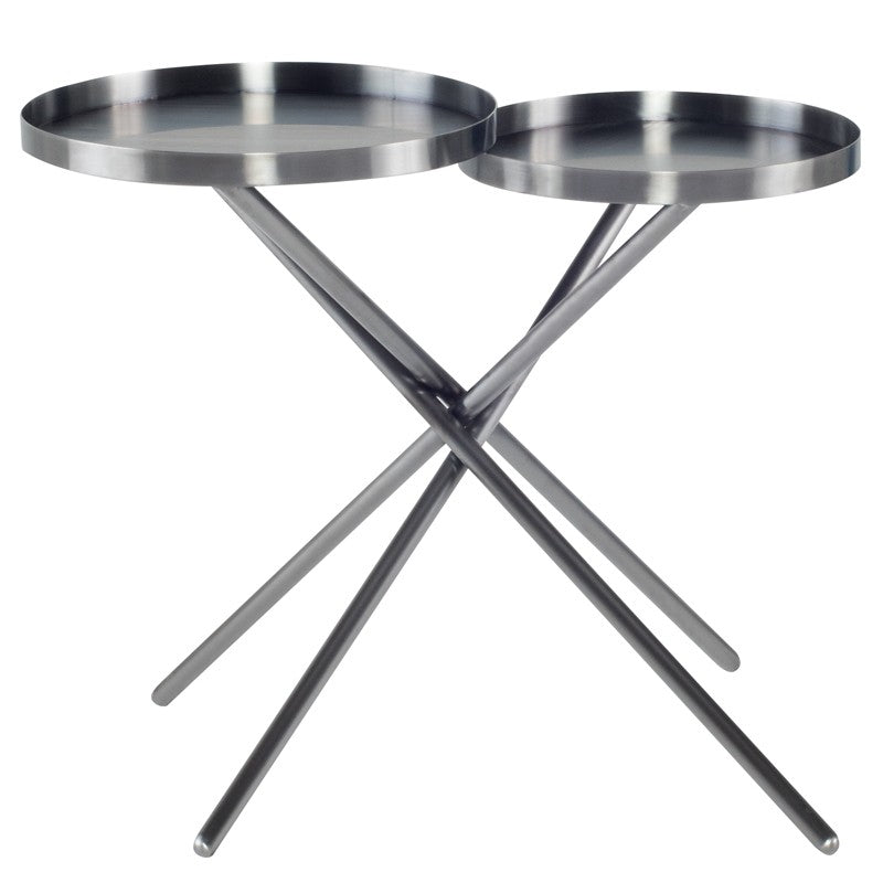 Olivia Side Table Polished Graphite 24.8″ - Be Bold Furniture