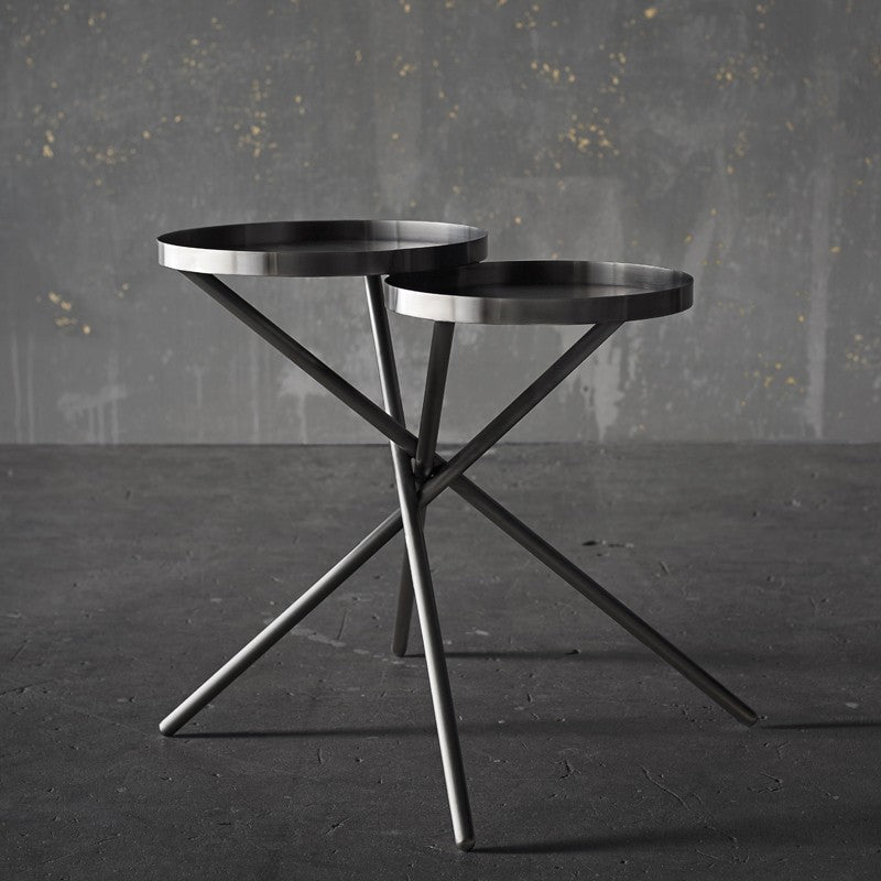 Olivia Side Table Polished Graphite 24.8″ - Be Bold Furniture