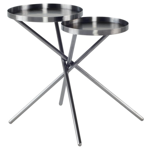 Olivia Side Table Polished Graphite 24.8″ - Be Bold Furniture