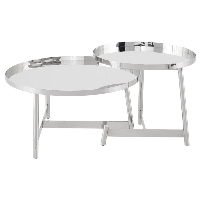Landon Coffee Table Polished Stainless 31.5″ - Be Bold Furniture