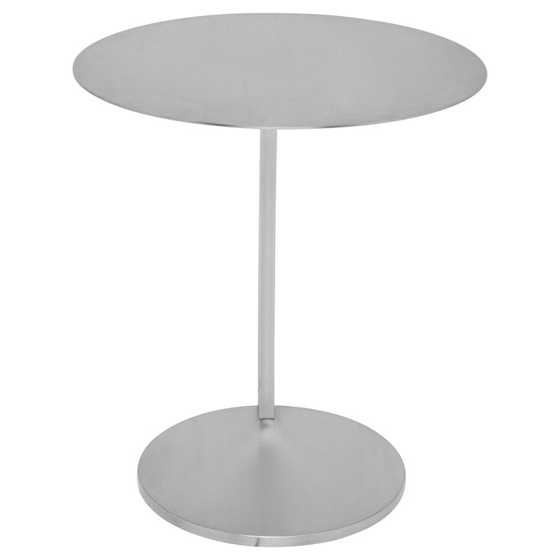 Pria Side Table Brushed Stainless 17.8″ - Be Bold Furniture
