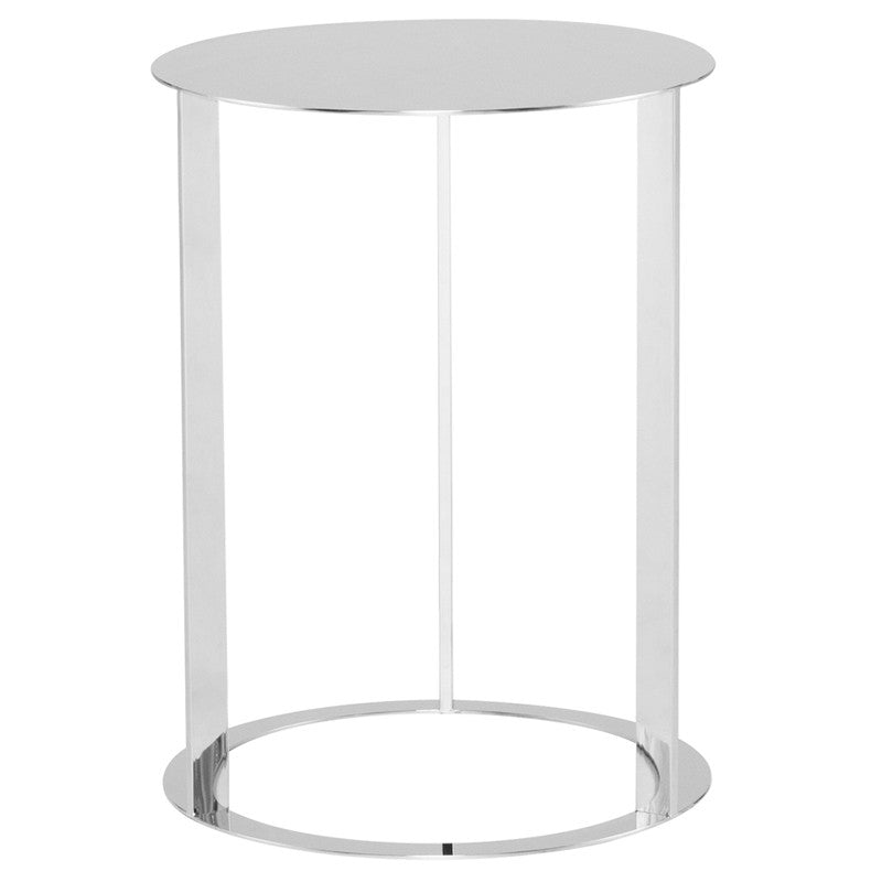 Vera Side Table Polished Stainless 15.8″ - Be Bold Furniture