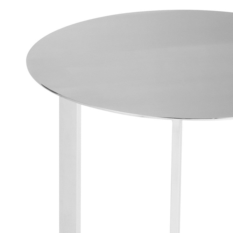 Vera Side Table Polished Stainless 15.8″ - Be Bold Furniture