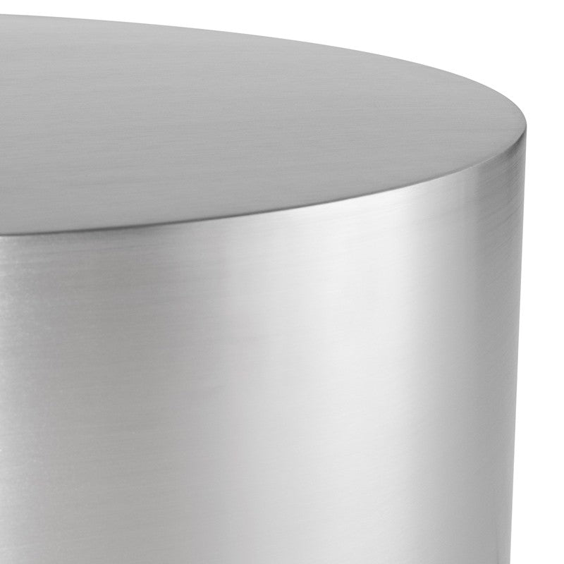 Piston Side Table Brushed Stainless 20″ - Be Bold Furniture