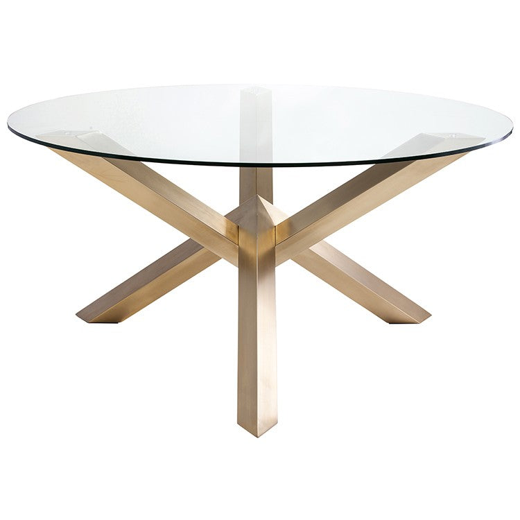 Costa Dining Table Gold/ Brushed - Be Bold Furniture