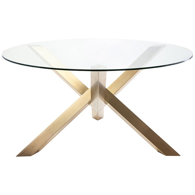 Costa Dining Table Gold/ Brushed - Be Bold Furniture