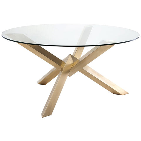 Costa Dining Table Gold/ Brushed - Be Bold Furniture
