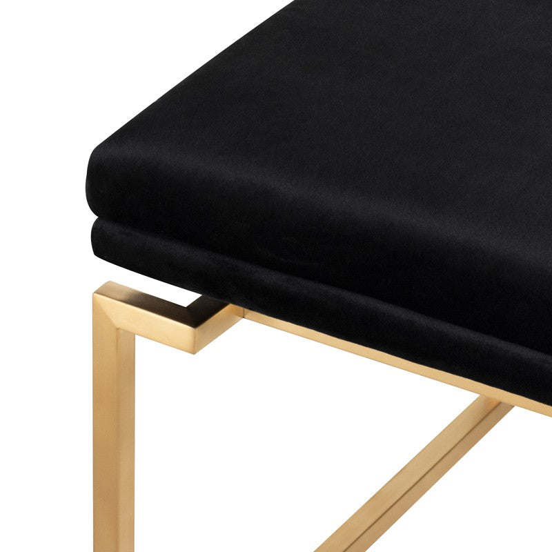 Savine Dining Chair Black Velour/Brushed Gold 19.3″ - Be Bold Furniture