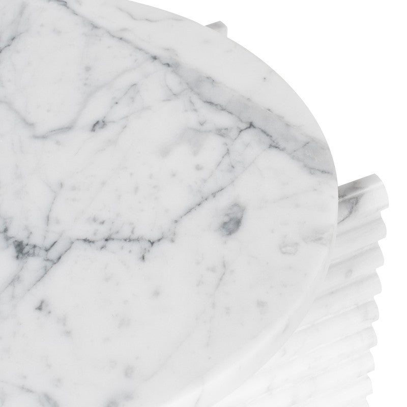 Miya Side Table Bianco Marble 15.8″ - Be Bold Furniture