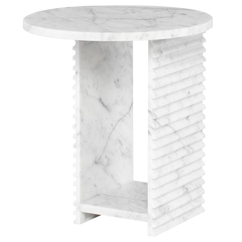 Miya Side Table Bianco Marble 15.8″ - Be Bold Furniture