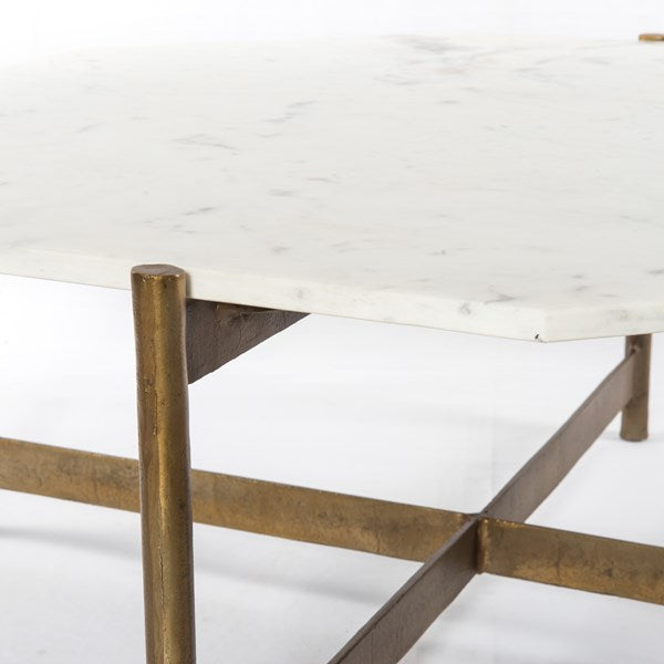 Adair Coffee Table Raw Brass - Be Bold Furniture