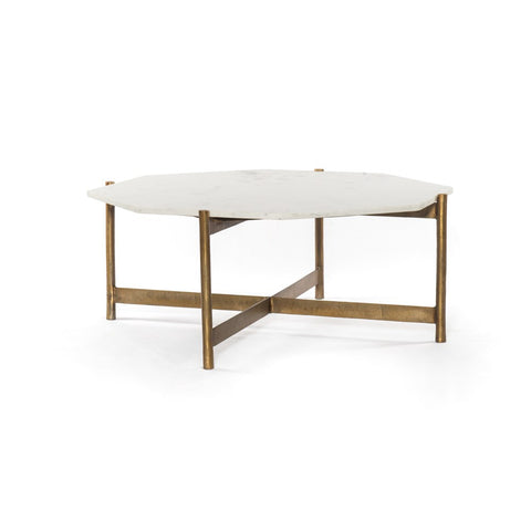 Adair Coffee Table Raw Brass - Be Bold Furniture