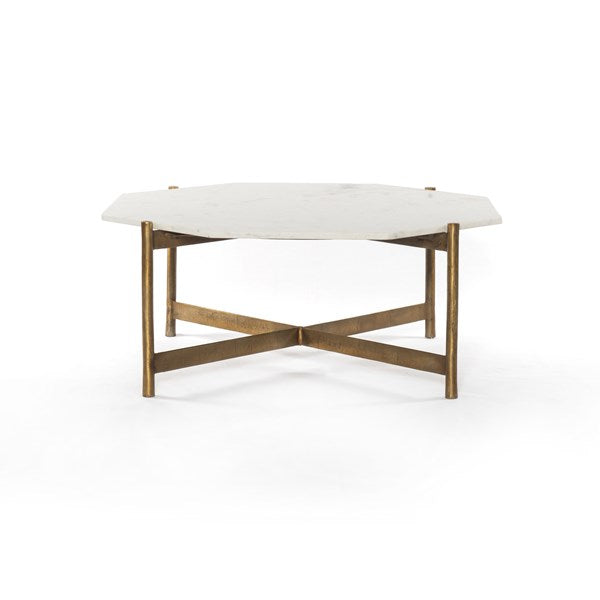 Adair Coffee Table Raw Brass - Be Bold Furniture