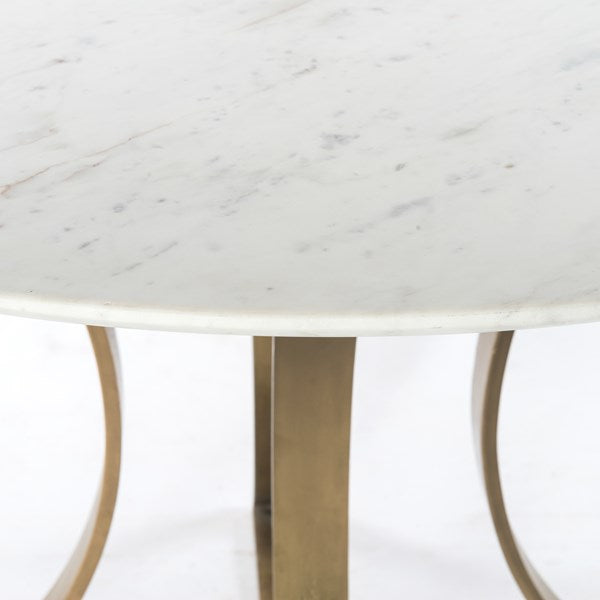 Gage Dining Table Polished White Marble - Be Bold Furniture