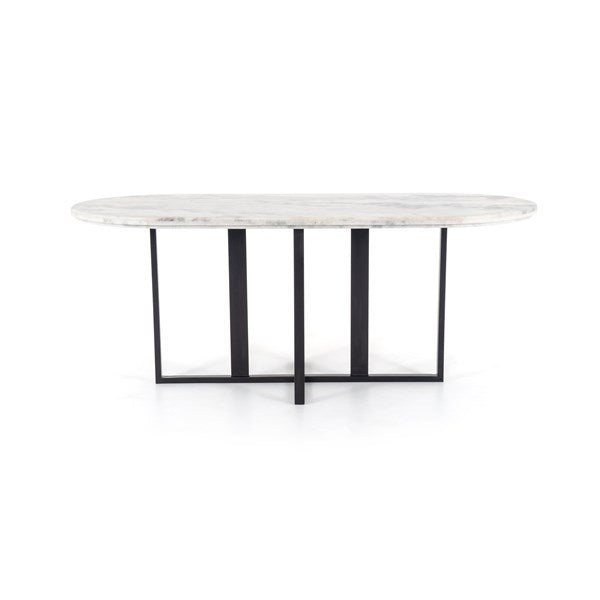 Devan Oval Dining Table Black - Be Bold Furniture