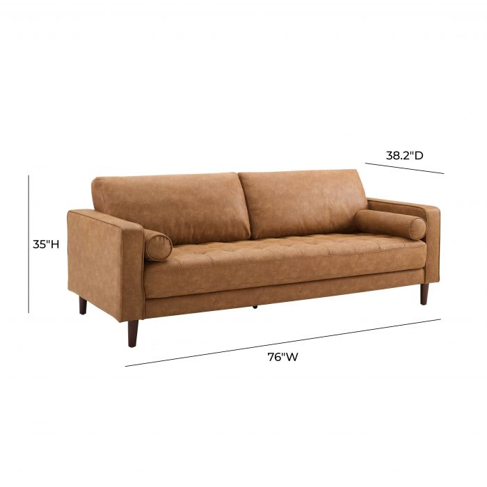 Cave Brown Sofa 76" - Be Bold Furniture