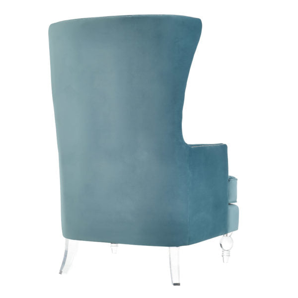 Bristol Sea Blue Velvet Chair With Lucite Legs - Be Bold Furniture