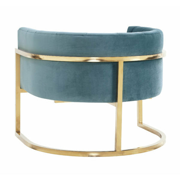 Mangolia Sea Blue Chair With Gold Base - Be Bold Furniture