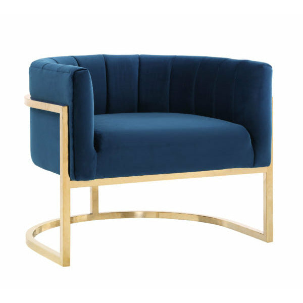 Magnolia Navy Chair With Gold Base - Be Bold Furniture