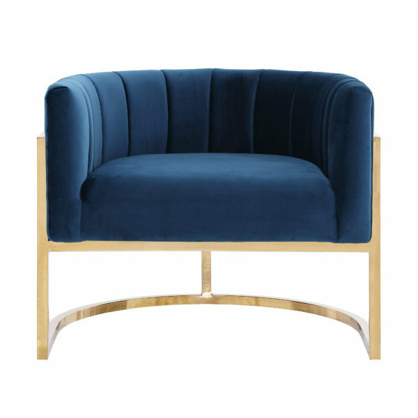 Magnolia Navy Chair With Gold Base - Be Bold Furniture