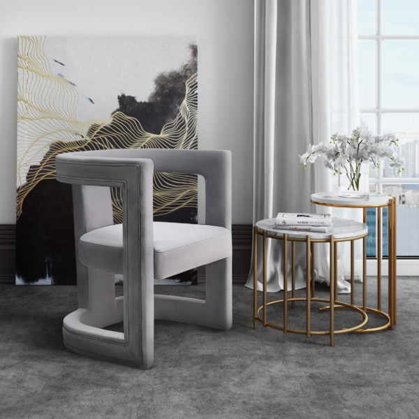 Ada Grey Velvet Chair - Be Bold Furniture
