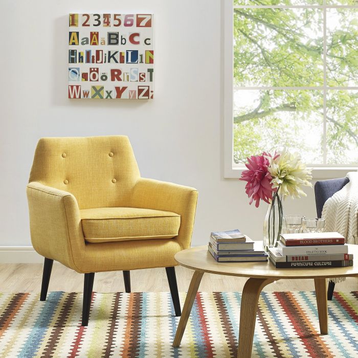 Clyde Mustard Yellow Linen Chair - Be Bold Furniture