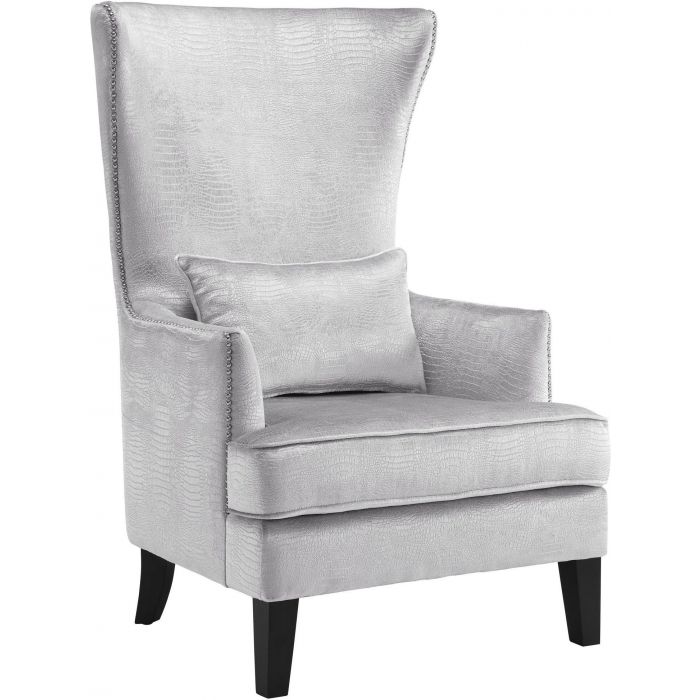 Bristol Silver Croc Tall Chair - Be Bold Furniture