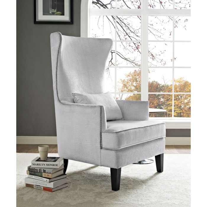 Bristol Silver Croc Tall Chair - Be Bold Furniture