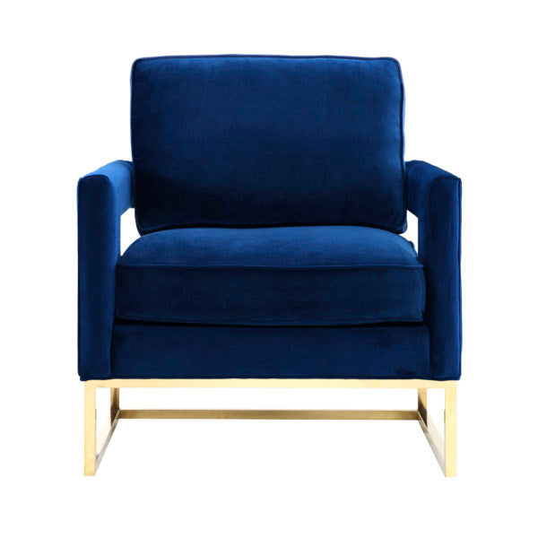 Avery Navy Velvet Chair - Be Bold Furniture