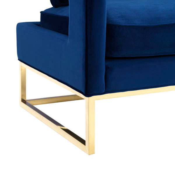 Avery Navy Velvet Chair - Be Bold Furniture